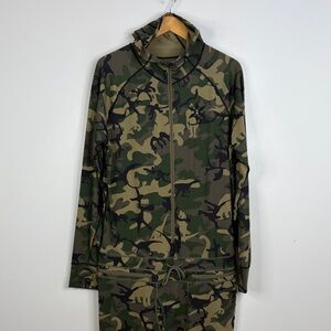 Air Blaster Ninja Suit Mens XL Green Dino Camo Hooded Long Johns Base Layer